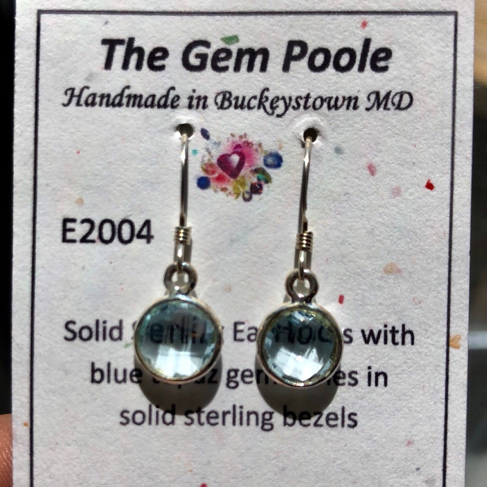 Blue Topaz 925 Silver Drop Earrings